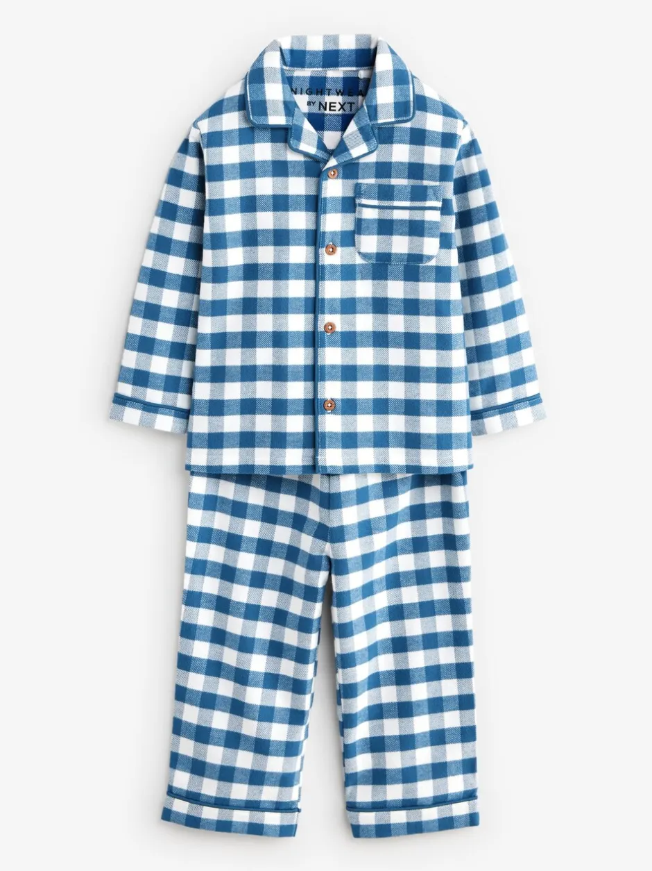 Pyjama's|Nachtkleding En Pyjama's|Next - Pyjama met knopen (9 mnd - 10 jr) Blauw-wit geruit