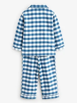 Pyjama's|Nachtkleding En Pyjama's|Next - Pyjama met knopen (9 mnd - 10 jr) Blauw-wit geruit