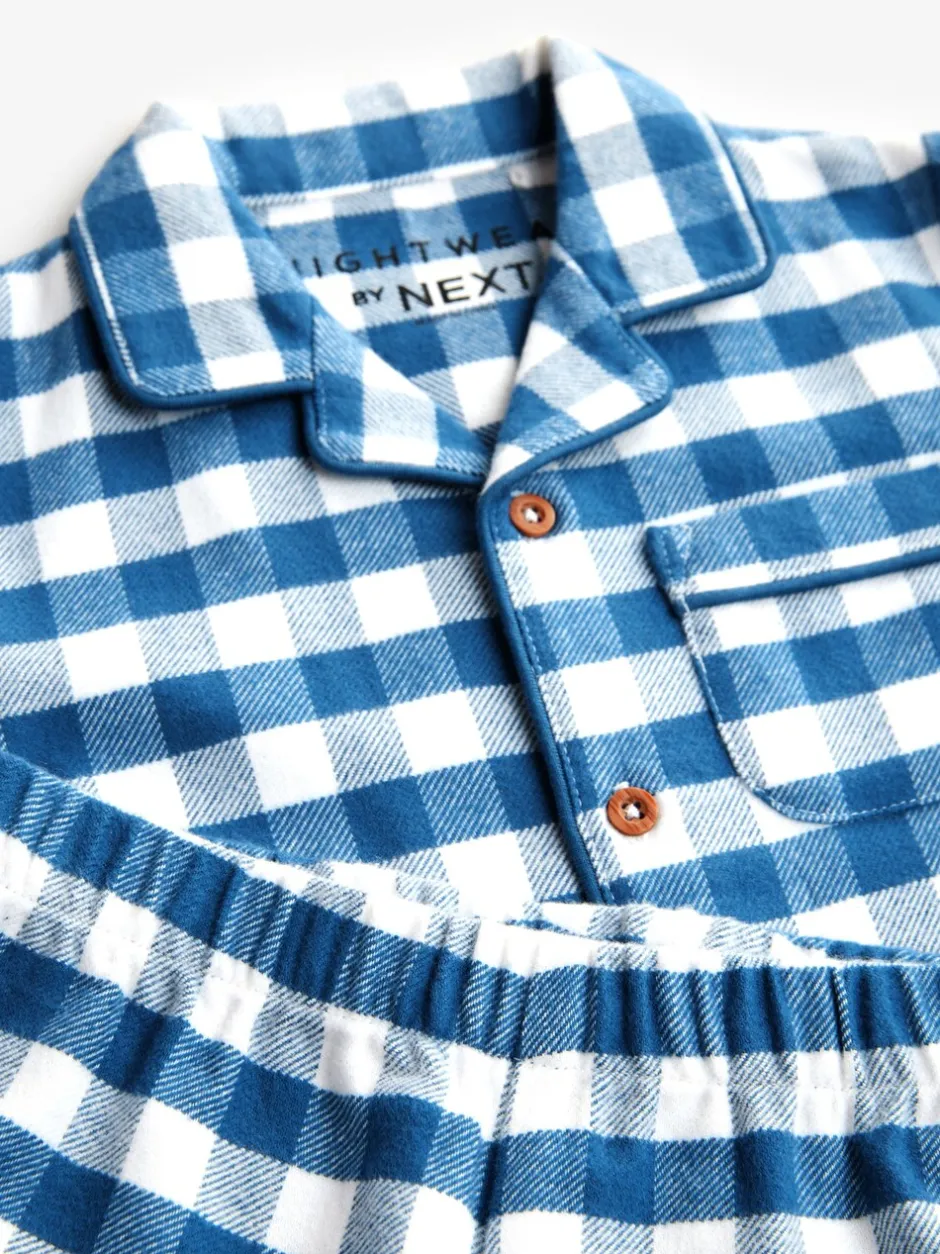 Pyjama's|Nachtkleding En Pyjama's|Next - Pyjama met knopen (9 mnd - 10 jr) Blauw-wit geruit