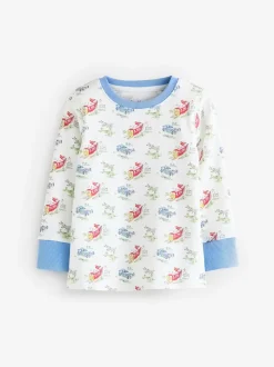 Pyjama's|Nachtkleding En Pyjama's*Next Blauw/wit met auto's - Verpakking van 3 knusse pyjama's