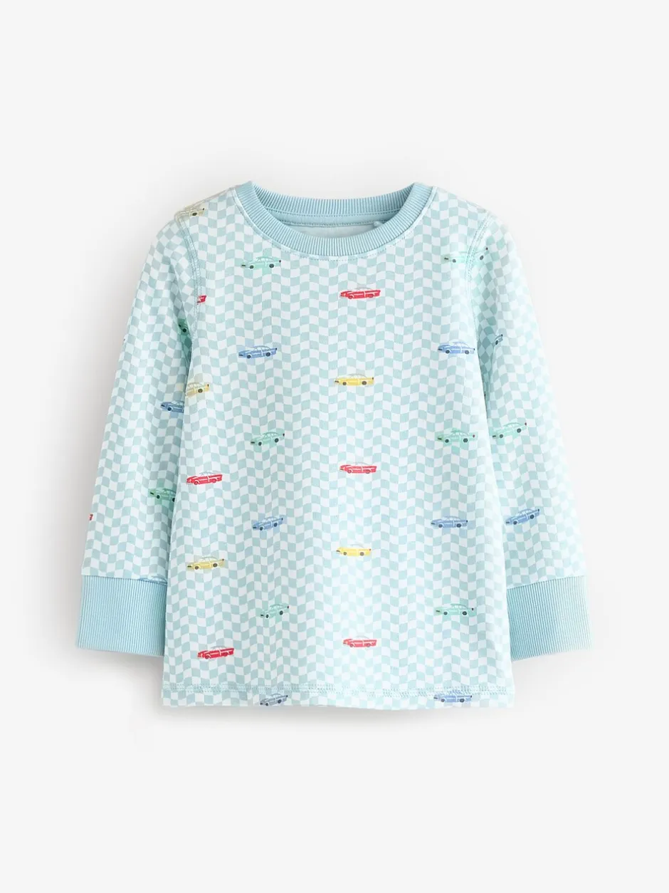 Pyjama's|Nachtkleding En Pyjama's*Next Blauw/wit met auto's - Verpakking van 3 knusse pyjama's