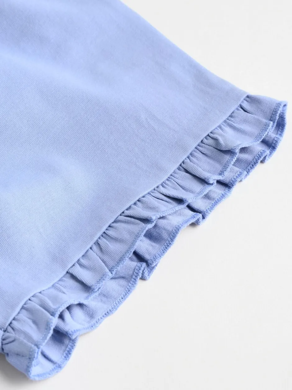 Tops|Tops*Next - 6 -delig Baby Set van T-shirt met ruches en short (0mnd-2jr) Blauw/wit met bloemenprint