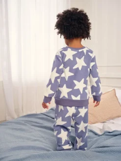 Pyjama's|Nachtkleding En Pyjama's*Next - Behaaglijke korte fleecepyjama (9 mnd - 12 jr) Blauw/wit met sterren