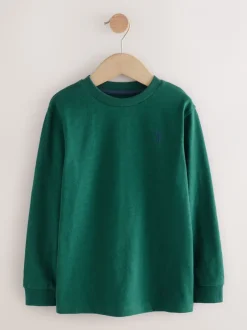 T-Shirts|Tops*Next - Kleurblok T-shirts met lange mouwen 3 verpakking (3-16jr) Blauw/wit/groen