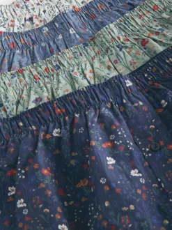 Ondergoed|Ondergoed*Next Blauw/wit/groen met bloemenprint - Verpakking van 4 - Geweven boxershorts van puur katoen
