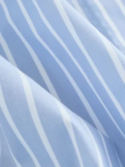 Blouses En Overhemden|Tops En T-Shirts*Next Blauw/witte streep - Fitted Stretch Essential Long Sleeve Shirt