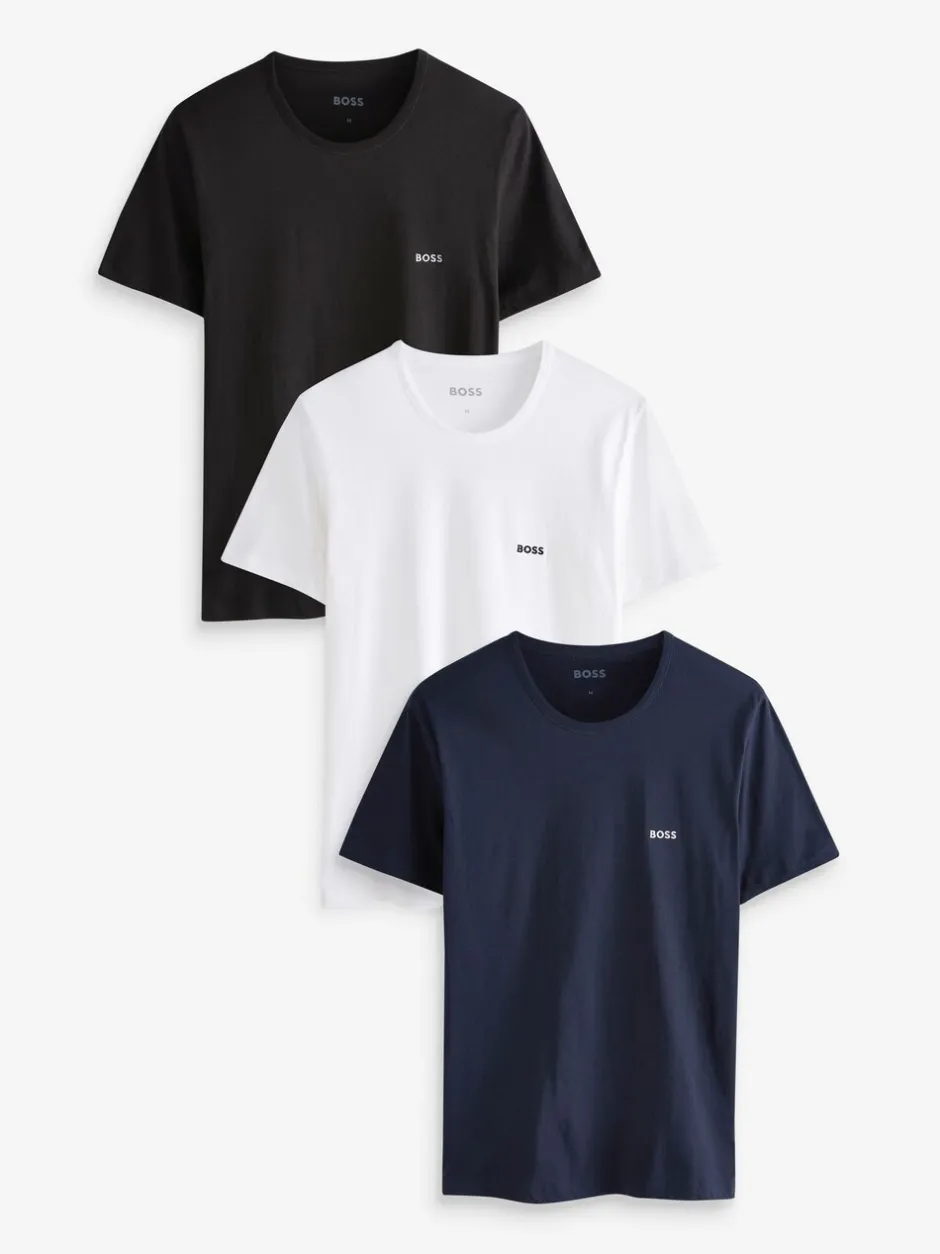 T-Shirts En Hemden|BOSS Blauw/wit/zwart - - 3 Klassieke T-shirts met ronde hals