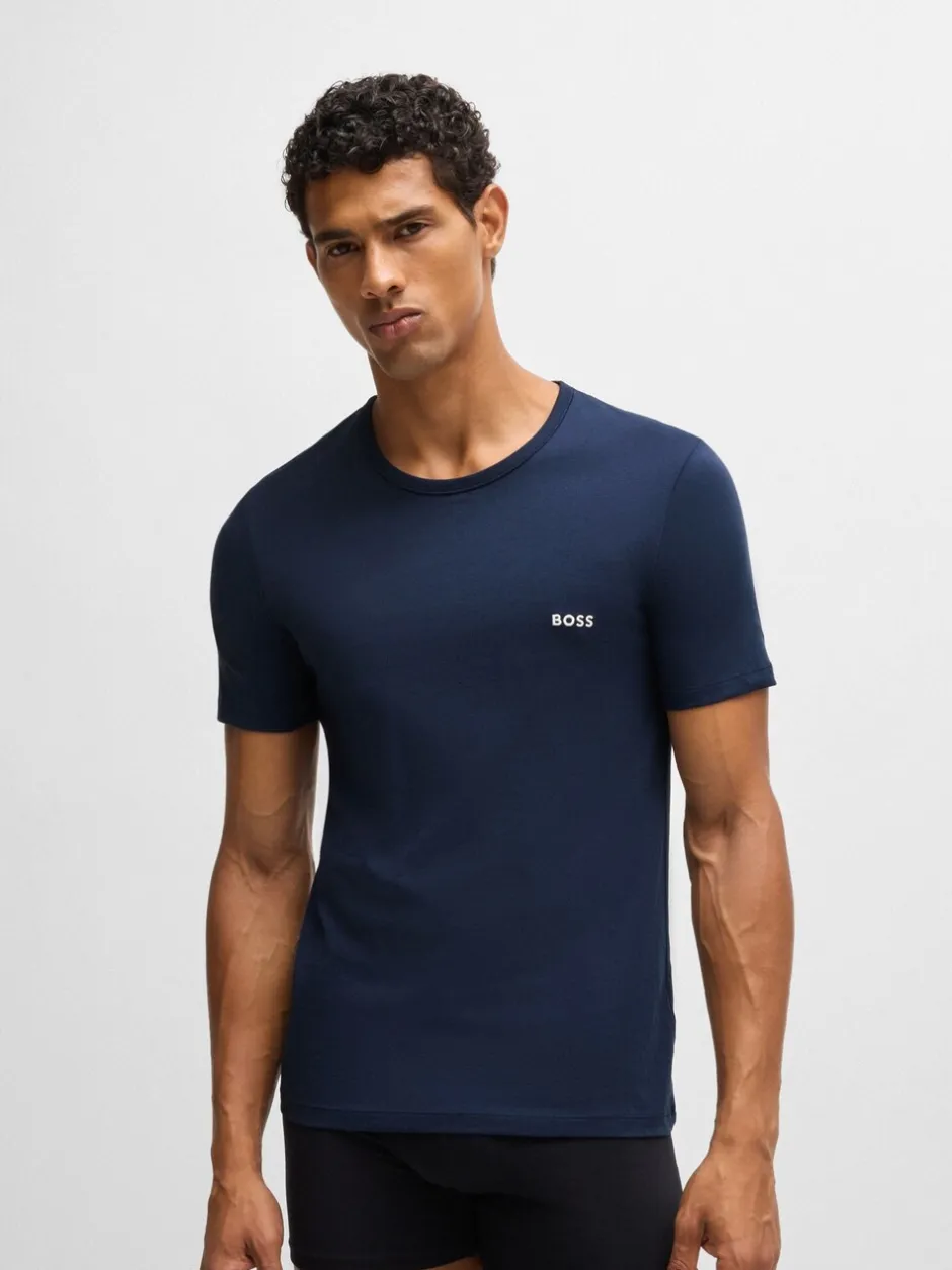 T-Shirts En Hemden|BOSS Blauw/wit/zwart - - 3 Klassieke T-shirts met ronde hals