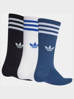 Sokken|Sokken*adidas originals - 3 -Stripe High Crew Socks 3 Pack Blauw/Zwart