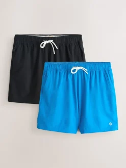 Badkleding|Next - Motionflex 5 Inch Swim Shorts 2 Pack Blauw/Zwart