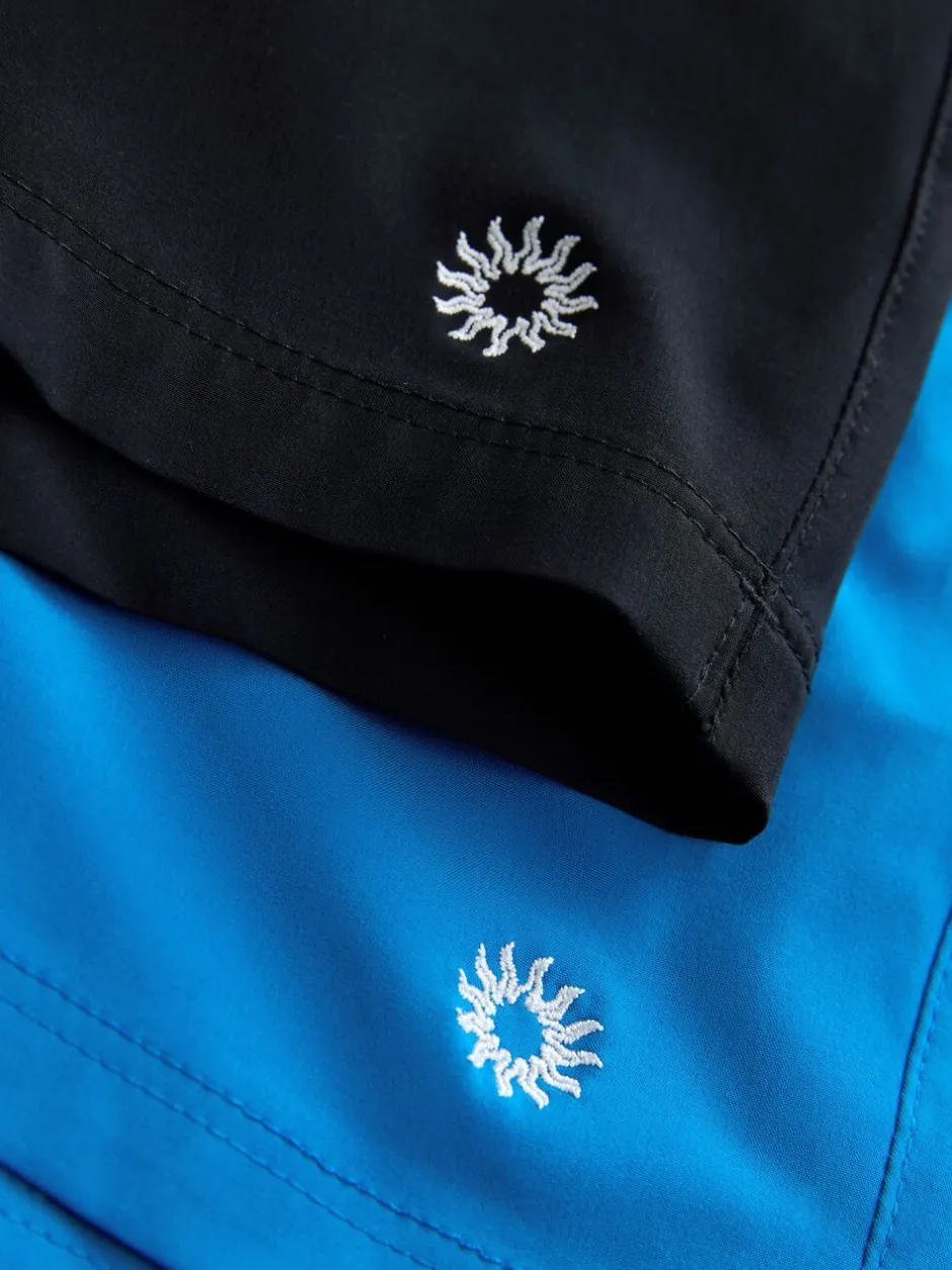Badkleding|Next - Motionflex 5 Inch Swim Shorts 2 Pack Blauw/Zwart