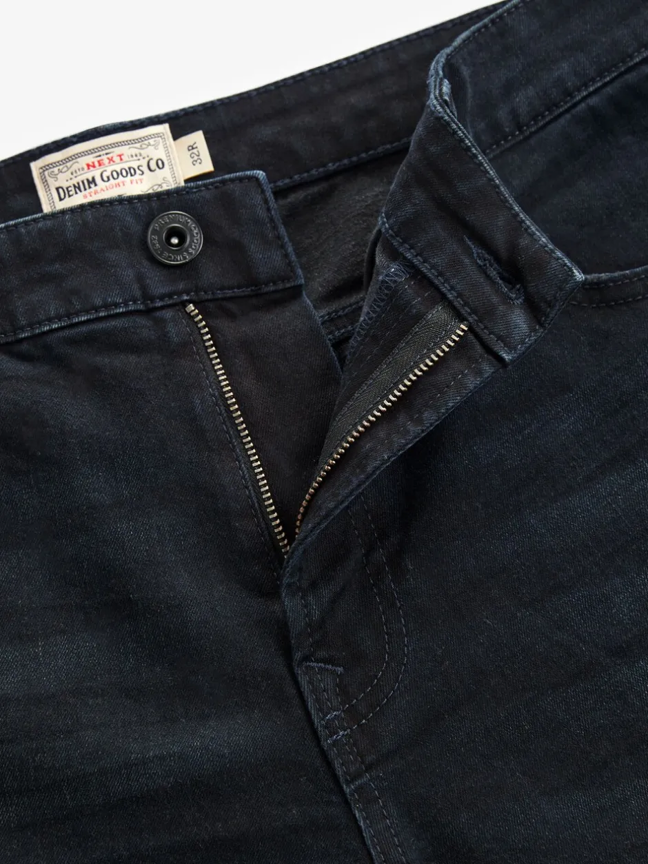 Jeans|Next Blauw-zwart - Rechte, klassieke jeans met stretch