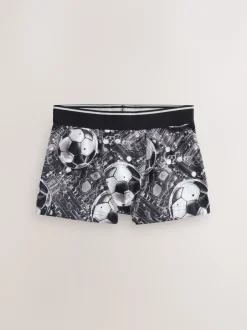Ondergoed*Next - Verpakking van 5 boxers (2-16jr) Blauw/zwart met voetbalprint