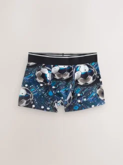 Ondergoed*Next - Verpakking van 5 boxers (2-16jr) Blauw/zwart met voetbalprint