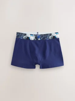 Ondergoed*Next - Verpakking van 5 boxers (2-16jr) Blauw/zwart met voetbalprint