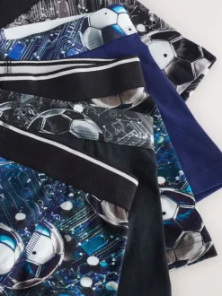 Ondergoed*Next - Verpakking van 5 boxers (2-16jr) Blauw/zwart met voetbalprint