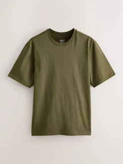 T-Shirts En Hemden|Next Blauw/zwart/oranje/groen/grijs/ecru wit - Normale Pasvorm - Essential katoenen T-shirts verpakking van 6