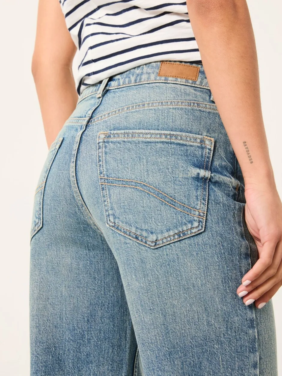 Jeans|Fat Face - FatFace Relaxed Straight Jeans Bleach Wash Denim