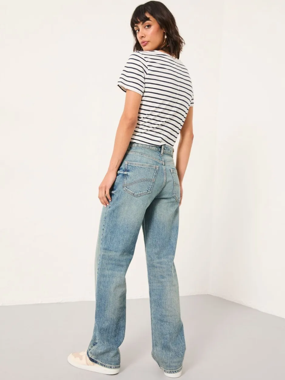 Jeans|Fat Face - FatFace Relaxed Straight Jeans Bleach Wash Denim