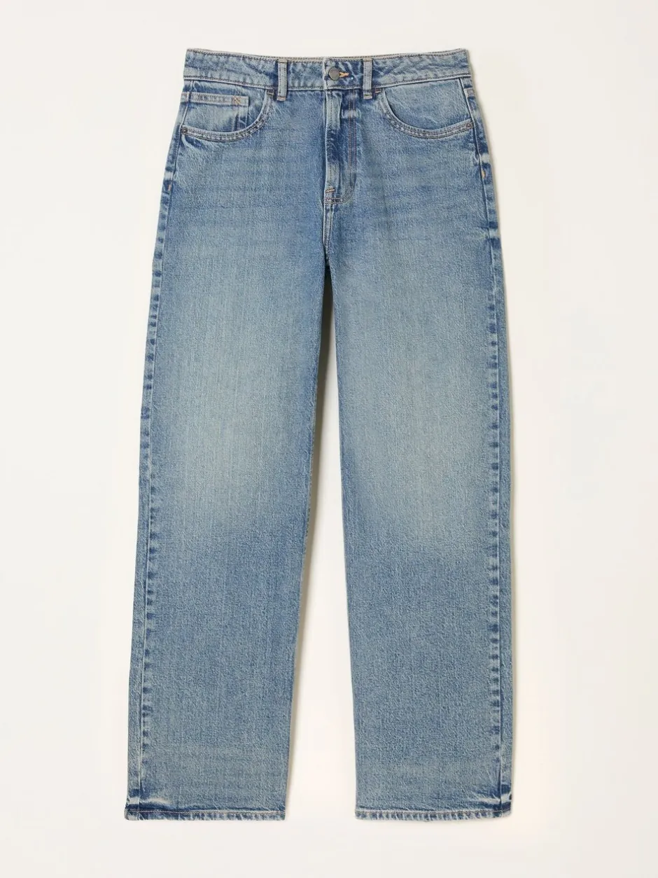 Jeans|Fat Face - FatFace Relaxed Straight Jeans Bleach Wash Denim