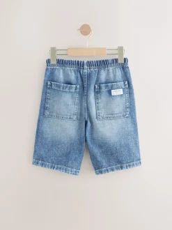 Shorts*Next - Bermuda denim shorts met elastische taille verpakking van 2 (3 - 16 jr) Bleek/middenblauw