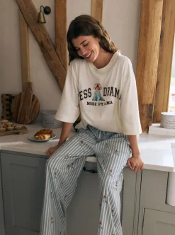 Pyjama's|Alle Nacht- En Loungekleding|Next Blue Charlie The Cockapoo - Tricot pyjama met korte mouwen