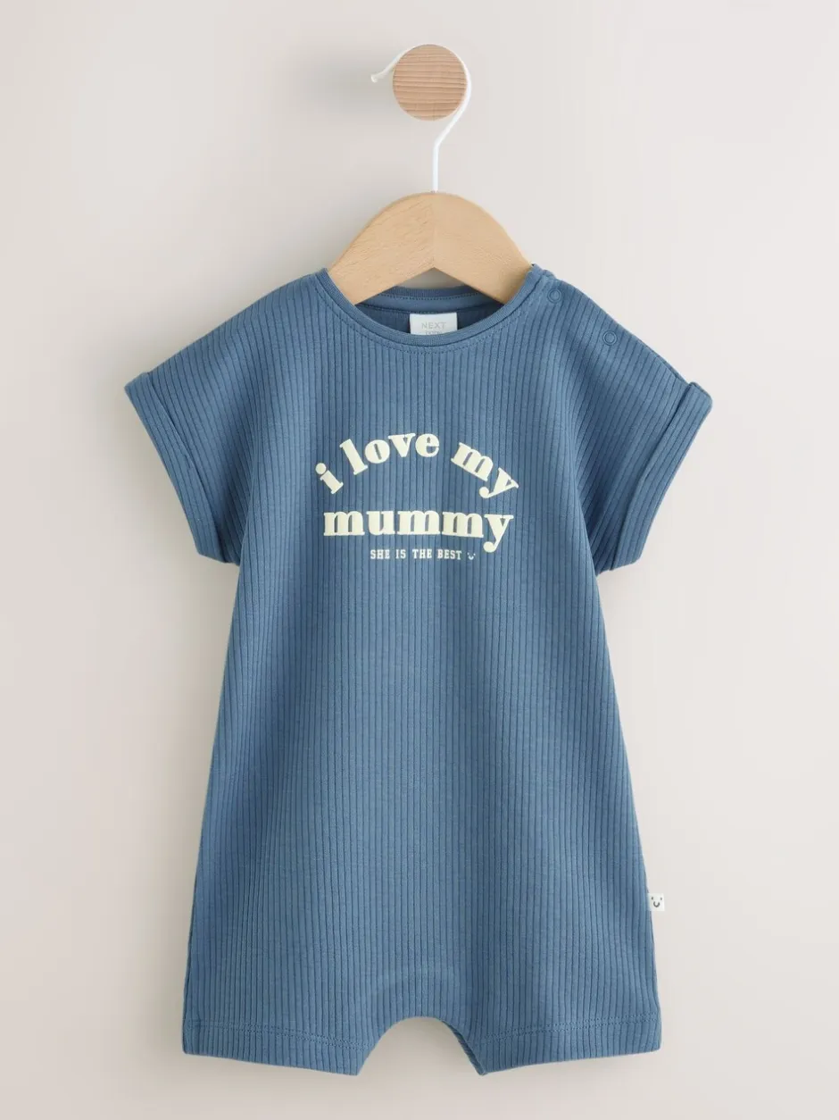 Rompertjes En Tuinbroeken*Next - Jersey babyrompertje Blue I Love My Mummy
