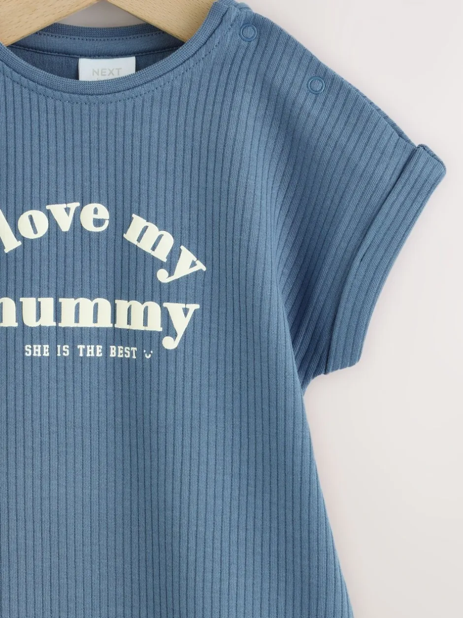 Rompertjes En Tuinbroeken*Next - Jersey babyrompertje Blue I Love My Mummy