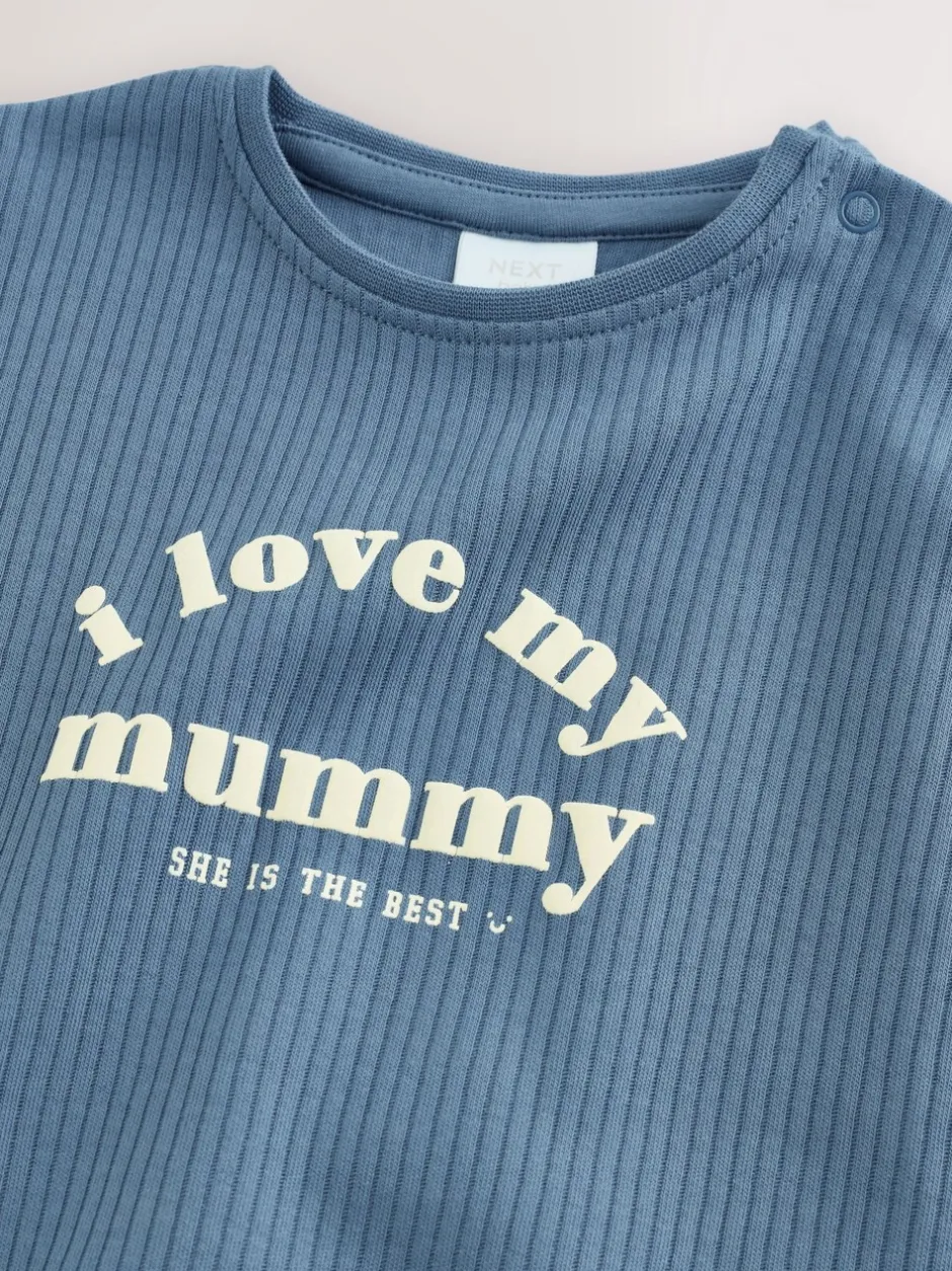 Rompertjes En Tuinbroeken*Next - Jersey babyrompertje Blue I Love My Mummy