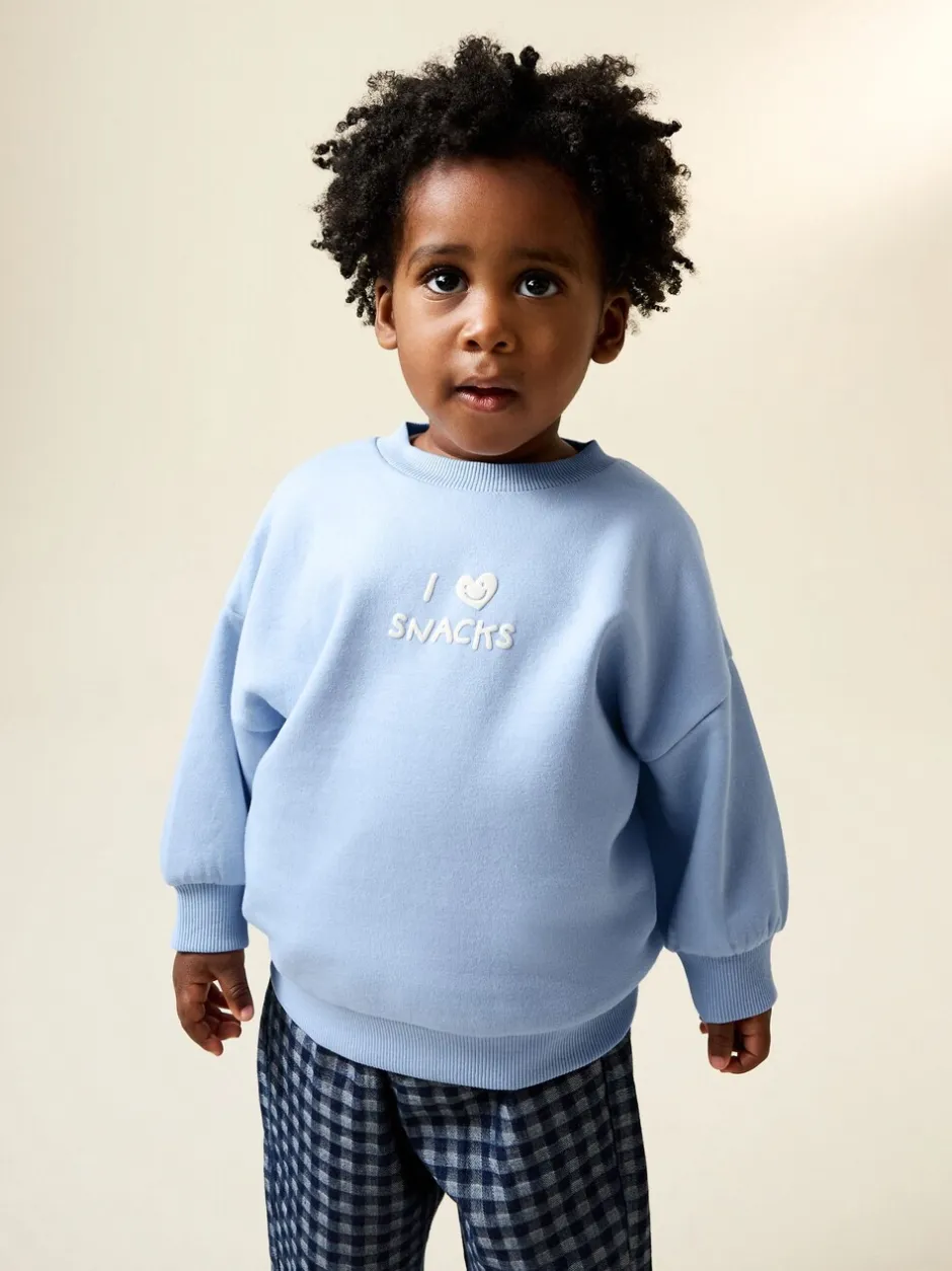 Sweaters En Hoody´S|Next Blue I Love Snacks - Sweatshirt met ronde hals en all-over print (3 mnd - 7 jr)