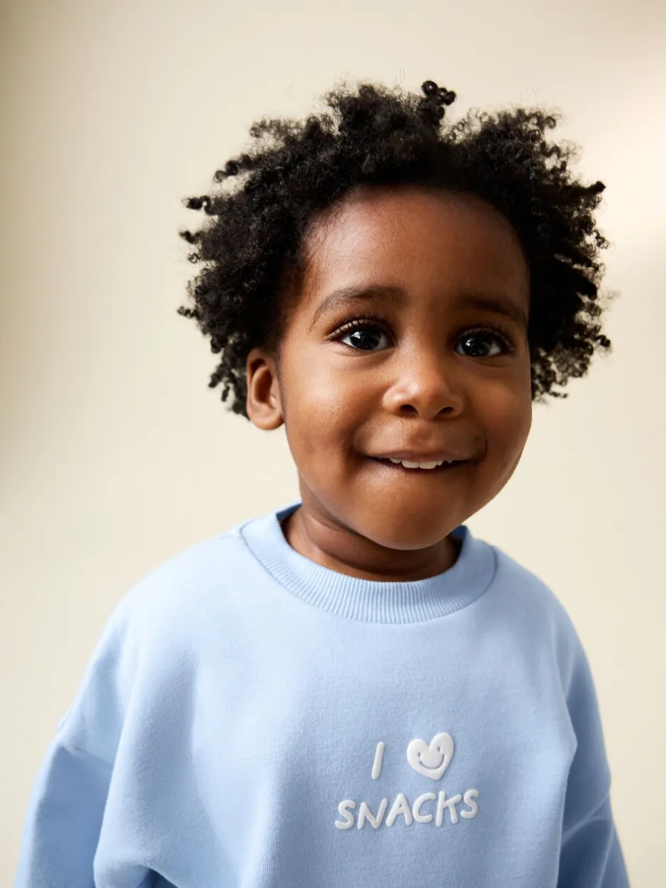 Sweaters En Hoody´S|Next Blue I Love Snacks - Sweatshirt met ronde hals en all-over print (3 mnd - 7 jr)