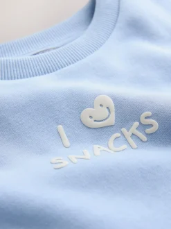 Sweaters En Hoody´S|Next Blue I Love Snacks - Sweatshirt met ronde hals en all-over print (3 mnd - 7 jr)