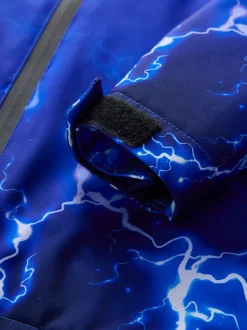 Jassen En Jacks*Next Blue Lightning Print - Waterdichte jas met fleece voering en capuchon (3-17jr)