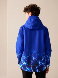 Jassen En Jacks*Next Blue Lightning Print - Waterdichte jas met fleece voering en capuchon (3-17jr)