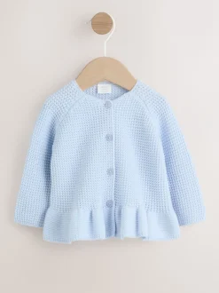 Gebreide Kleding*Next Blue Peplum - Gebreid babyvest (0 mnd- 2 jr)