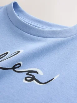 T-Shirts|Next Blue Poodle - Oversized T-shirt met grafische print (3-16jr)