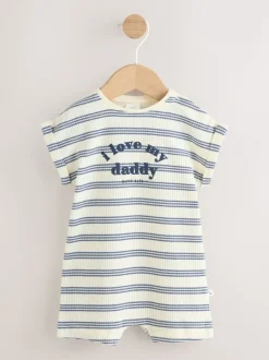 Rompertjes En Tuinbroeken*Next - Jersey babyrompertje Blue Striped I love my Daddy