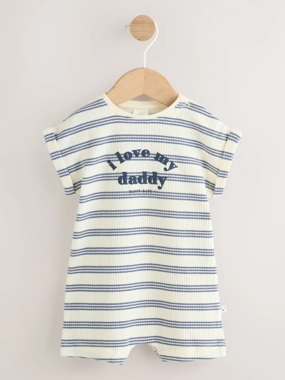 Rompertjes En Tuinbroeken*Next - Jersey babyrompertje Blue Striped I love my Daddy
