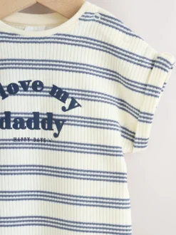 Rompertjes En Tuinbroeken*Next - Jersey babyrompertje Blue Striped I love my Daddy