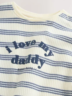 Rompertjes En Tuinbroeken*Next - Jersey babyrompertje Blue Striped I love my Daddy