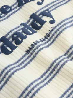 Rompertjes En Tuinbroeken*Next - Jersey babyrompertje Blue Striped I love my Daddy