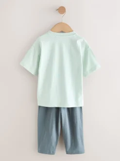 Shorts|Next - Set van 3 T-shirts met korte mouwen en joggingbroeken (3mnd -7jr) Blue/Black/White Vehicles