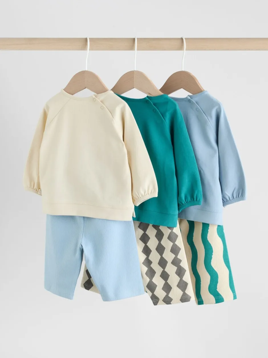 Sets En Combisets|Multipacks|Next - Baby Top & Leggings 6 Piece Set (0mths-3yrs) Blue/Green Milk Club