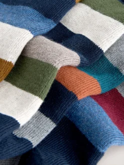 Sokken|Sokken*Next - Set van 4 paar dikke sokken Blue/Green/Orange Rugby Stripe
