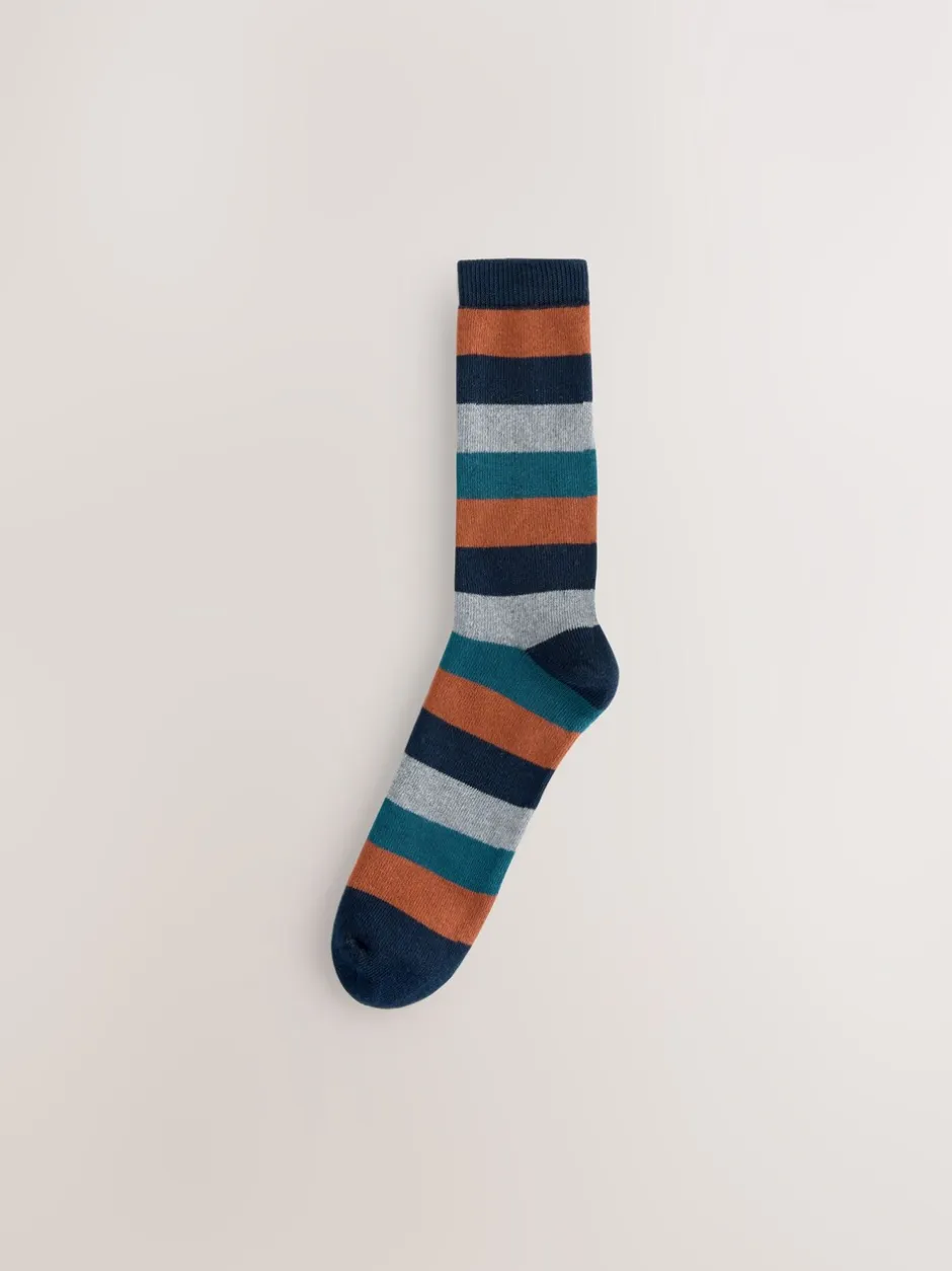 Sokken|Sokken*Next - Set van 4 paar dikke sokken Blue/Green/Orange Rugby Stripe