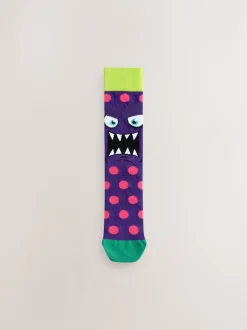 Sokken|Sokken|Next Blue/Green/Red Monster - Set van 5 sokken met patroon