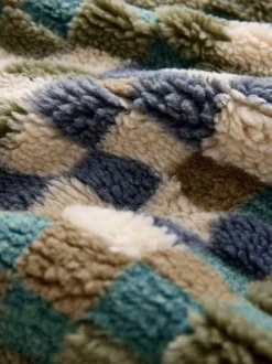 Jassen En Jacks|Sweaters En Hoody´S*Next - Half met rits - Fleece trui met print Blue/Tan Checkerboard