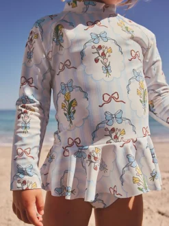 Badkleding|Badkleding*Next - Zonbeschermende zwemset (3 mnd-7 jr) Blue/White Bow