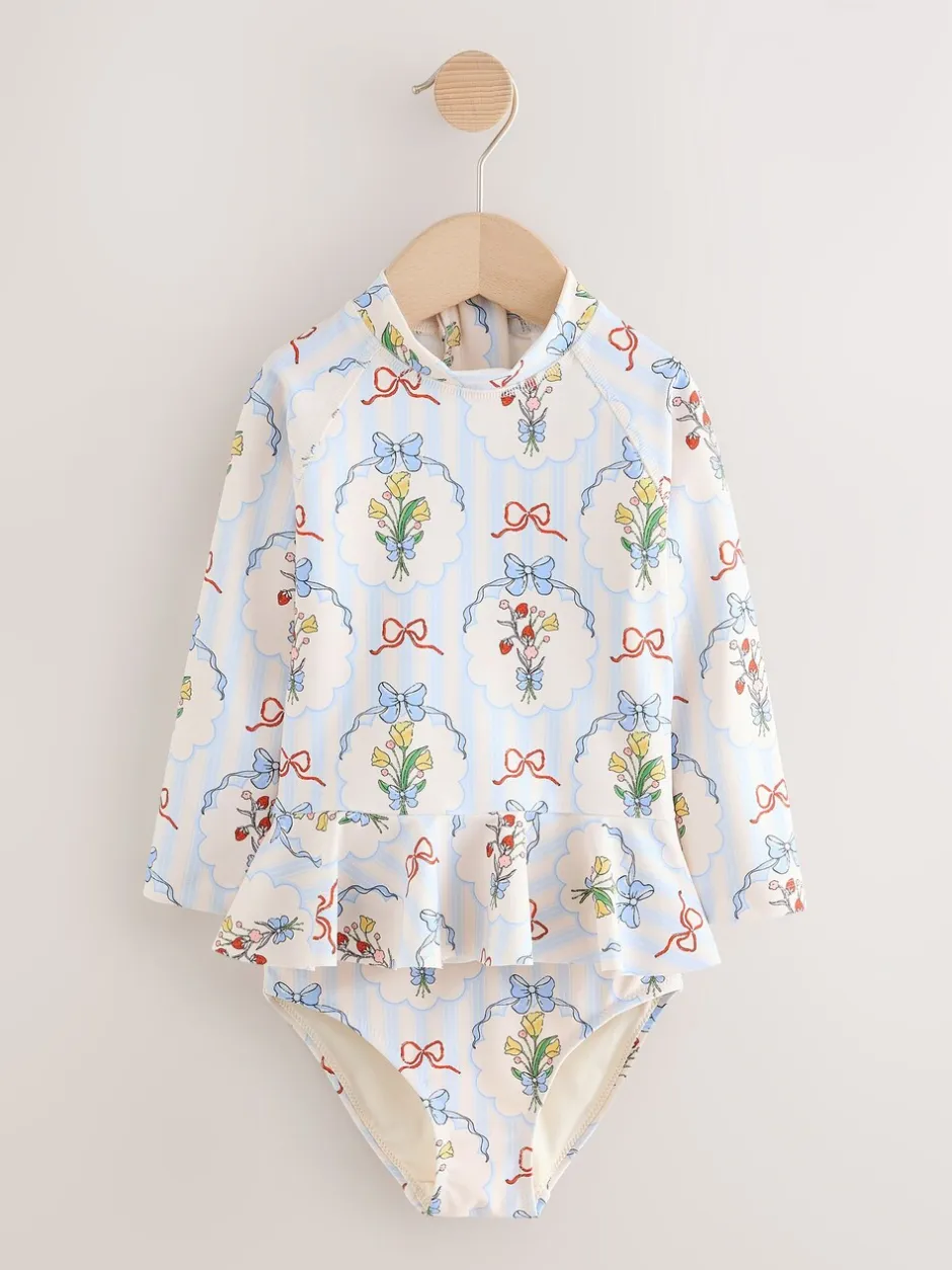 Badkleding|Badkleding*Next - Zonbeschermende zwemset (3 mnd-7 jr) Blue/White Bow