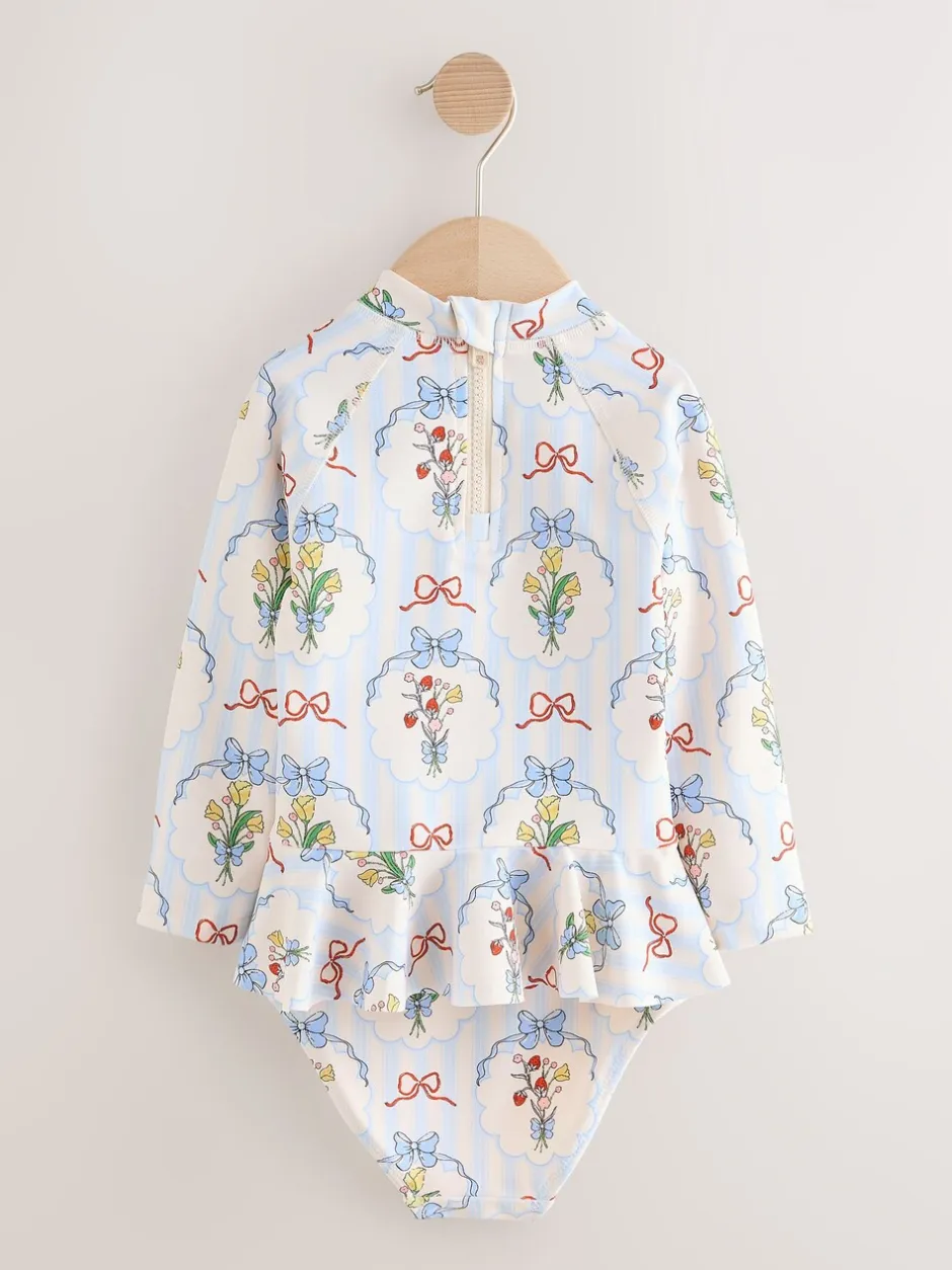 Badkleding|Badkleding*Next - Zonbeschermende zwemset (3 mnd-7 jr) Blue/White Bow
